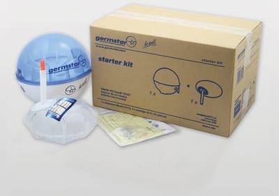 Germstar Maxi Touchless Dispenser Startset - wit-blauw - 946ml