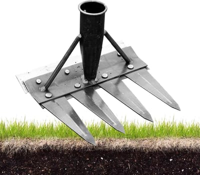 Onkruidverwijderaar Tuin - Wiedeg Hark - Tuin Onderhouden - Dubbelzijdig Ontwerp - 20cm Breed - Zilver