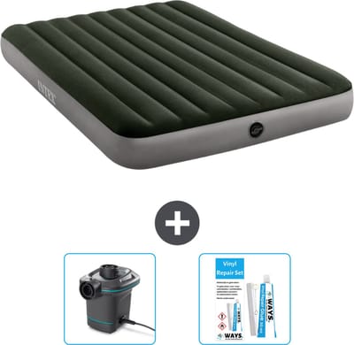 Intex Luchtbed - 2-Persoons - 152 x 203 x 25 cm - Groen - Inclusief Pomp en Reparatieset
