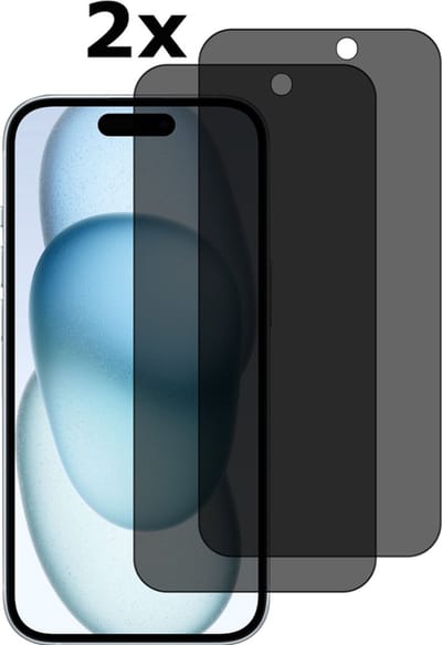 Privacy Screenprotectors Geschikt voor iPhone 15 Plus screenprotector Privacy - 2 Stuks - Arara tempered glass van - gehard glas