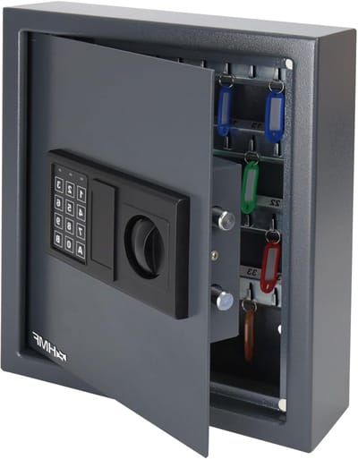 Elektronische sleutelkluis met 48 haken | Veiligheidssysteem | Compact en stijlvol ontwerp | 36 x 30 x 10 cm | Antraciet
