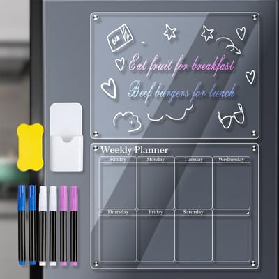 Helder acryl magnetisch maandelijks / wekelijks / leeg planbord voor koelkastkalender 40 * 30 cm Weekly and Blank