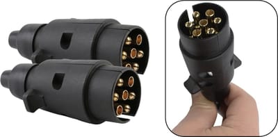 2x PD® 7 Polig Kunststof Stekker - Betrouwbare Aansluiting voor Aanhangwagens, Caravans en Trailers