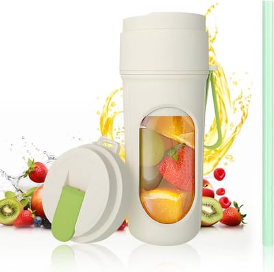 Draagbare Mixer - Smoothie Maker - Onderweg Mixen - 12 Roestvrijstalen Messen - 450 ml - Groen