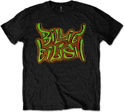 Billie Eilish - Graffiti Heren T-shirt - M - Zwart
