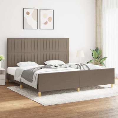 vidaXL - Bedframe - zonder - matras - stof - taupe - 200x200 - cm