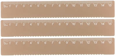Set van 3 Rechte Linialen (15 cm) - Aluminium Meetinstrument met Golfrand voor School en Kantoor