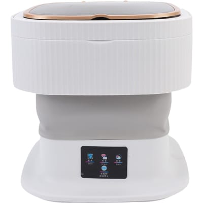 Draagbare Wasmachine 11,5L Opvouwbare Draagbare Wasmachine met Zachte Droging Automatische Afvoer voor Huis Slaapzaal EU Stekker white