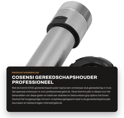 Dailygoods - Gereedschapshouder - Professioneel gebruik - Duurzaam - 32 Millimeter - Voor boormachines - Handvast en stabiel - Voor diep boren
