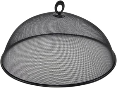 Bellatio Design Vliegenkap - zwart - D35 x H16cm - buiten eten - anti insecten - RVS - voedsel beschermen - voedselkap - afdekkap