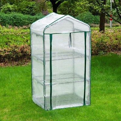 Mini Kas - Kweekkas Tuin - Planten Beschermen - Stabiele Structuur - 69x49x128cm - Transparant