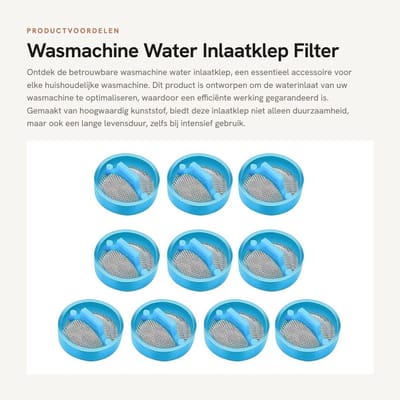 Dailygoods- Waterinlaatklep 10 Stuks - Wasmachine Filter - Slang Accessoire - Zeeffilter - Kunststof - Roest- en slijtvast - Wasmachinefilter