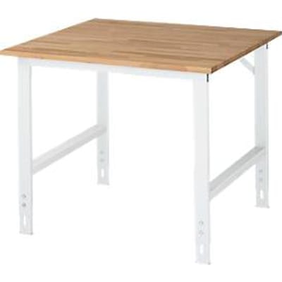 RAU werktafel, beuken blad, B 1000 x D 1000 x H 760-1080 mm