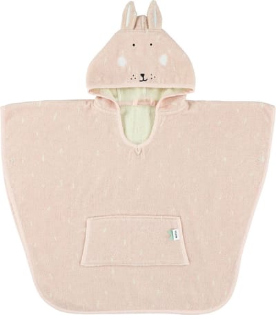 Trixie Poncho - Mrs. Rabbit - 100% Biologisch Katoen - Badcape Kind met Capuchon - Met Leuke Details