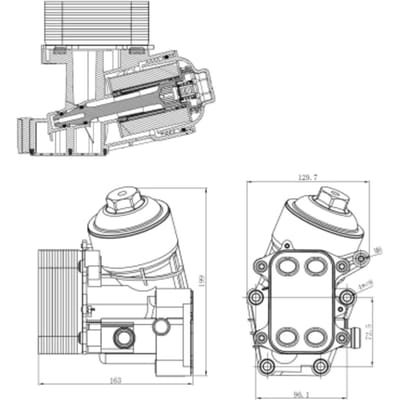 Olie radiator, motorolie NRF 31847