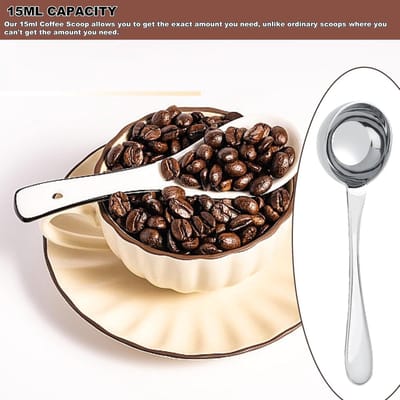 Koffielepel van RVS, 15ml Maatlepel voor Suiker, Thee en Koffie, Perfect voor Koffiebonen en Thee Accessoires