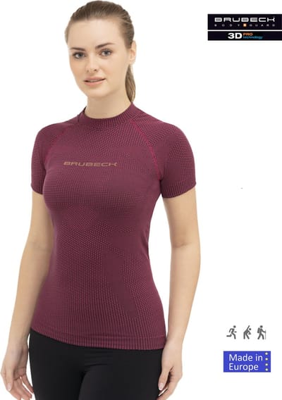 Brubeck 3D Pro Naadloos Sportshirt Dames - voor Hardlopen en Inspannende Activiteiten - Fuchsia S