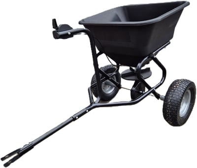 Roterende Getrokken Strooier 36 kg – Strooiwagen met Luchtbanden – Voor Zout, Zaden & Kunstmest – Instelbare Dosering
