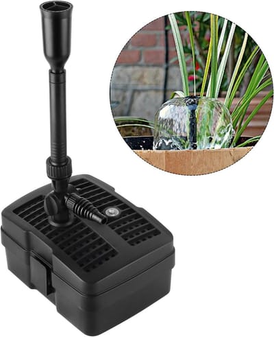 JCP® Vijverfilter - Onderwaterfilter - 4 in 1 Pondpompfontein Met Filter - Zwart - 24cm x 18cm x 47cm