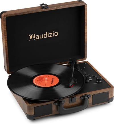 Platenspeler Bluetooth IN/OUT - Audizio RP116W - 2025 model - Retro platenspeler met speakers - Bruin