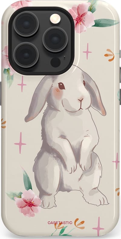 Casetastic Hoesje Geschikt voor Apple iPhone 15 Pro Magsafe - Stijlvolle Beschermende Duo-layer Case - Klein konijntje