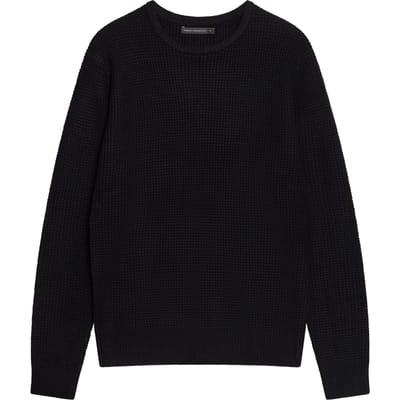 French Connection Crew Waffle Black Maat: XS | Sweaters Outlet | Heren | Zwart