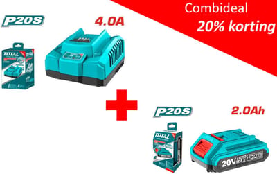 Total Tools Combideal - Snellader 20V + 2,0Ah accu