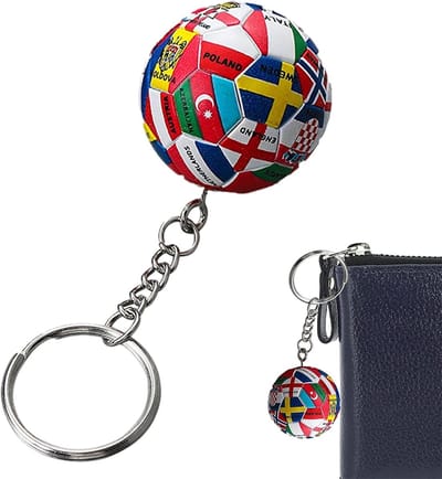 Ulanax® | Voetbal sleutelhanger - Vlaggen van landen van de wereld - WK en EK - 1 stuk