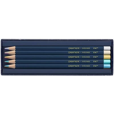 Caran d'Ache Cosmic blue special edition metallic set