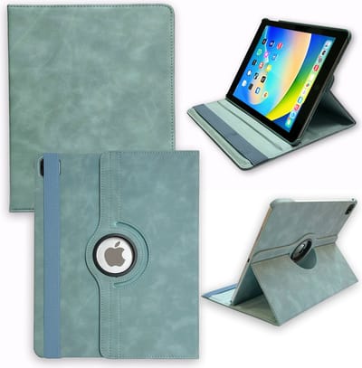Casemania Hoes Geschikt voor Apple iPad Pro 11 inch (2018 - 2020 - 2021 & 2022) Aqua Blue - Draaibare Tablet Book Cover