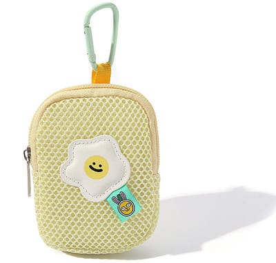 Opbergtas - Schattig gaas - Bloemen - Sleutelhanger portemonnee - Koptelefoon tas - Hanger opbergtas - Multifunctioneel - Geel