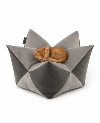 lionto Sterrenkussen kat, zacht kattenbed 60x35 cm lichtgrijs/donkergrijs