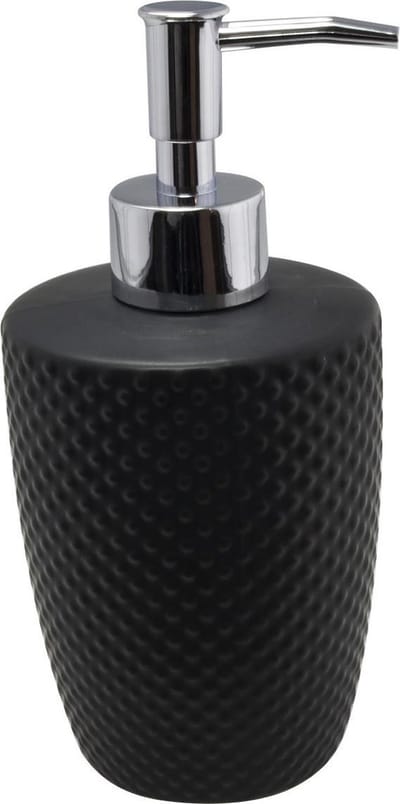 Svenska Living Zeeppompje/dispenser - zwart - keramiek - 400 ml - navulbaar - keuken/toilet/badkamer