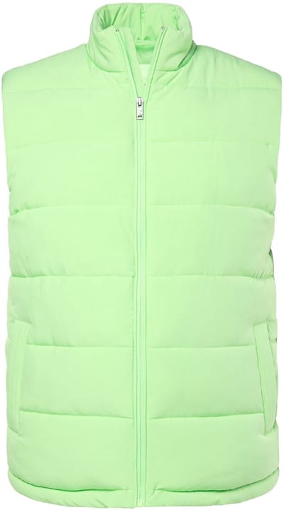 JP 1880 - Heren - Doorgestikte bodywarmer opstaande kraag rits donslook - Pistache - Maat 3XL