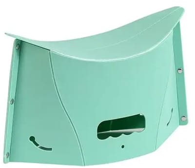 WiseGoods Premium Opvouwbare Voetenbank - Voor Vliegtuig / Reizen - Ultradun Draagbaar Krukje - PP Materiaal 31x21CM - Groen
