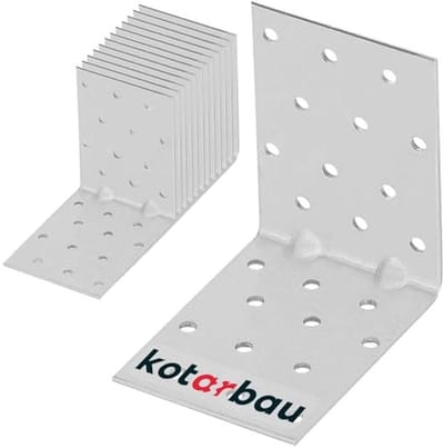 Set van 12 Hoekverbinders voor Zware Lasten - 80 x 80 x 60 mm - Thermisch Verzinkt Staal