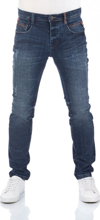 riverso Heren Jeans Broeken RIVCaspar slim Fit Blauw Volwassenen Denim Jeansbroek
