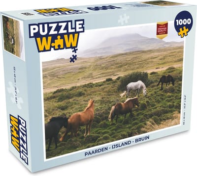 Puzzel Paarden - IJsland - Bruin - Legpuzzel - Puzzel 1000 stukjes volwassenen