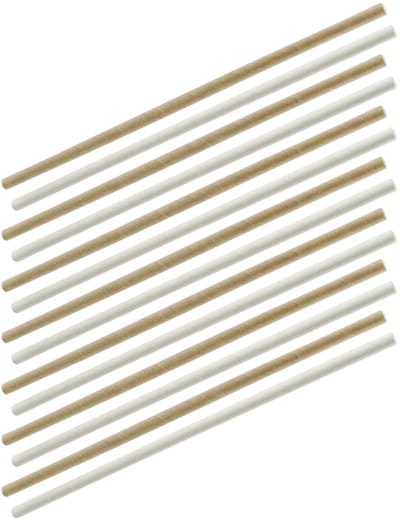 Set van 60 rietjes van bruin en wit papier 24 cm Fackelmann Bar Concept