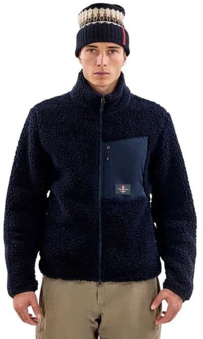 The Mountain Studio Soft Wool Pile Fleece Met Volledige Rits Blauw L Man