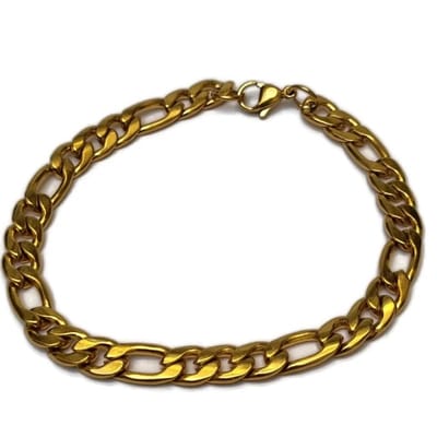 Aramat Jewels | Armbanden | Stalen Figaro Armband goudkleur | | | |6mm | Staal | Volwassenen | Verkleurd niet