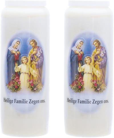 Enlightening Candles Grafkaars - 2x stuks - wit - 6 x 18 cm - 9 dagen - Noveenkaars - Gedenkkaars - Graflicht