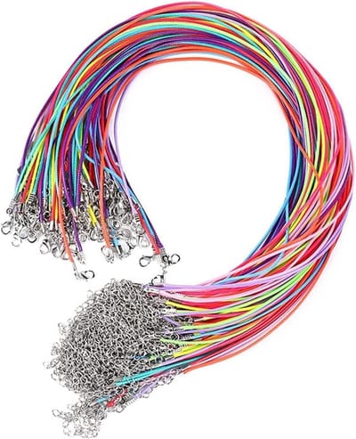 Zwarte Wax Koord voor DIY Halskettingen en Armbanden - 40 Stuks, Robuuste Gevlochten Touw voor Sieraden Maken en Persoonlijke Cadeaus (45-50cm)