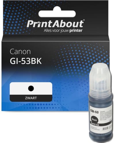PrintAbout huismerk Inktcartridge GI-53BK Zwart Geschikt voor Canon