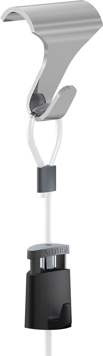 Artiteq Gallery Haak Set - Complete set - Inclusief haken en draden, haak 20 mm, draagkracht 20 kg - Vernikkeld - 20 kg - Voor het ophangen van kunstwerken