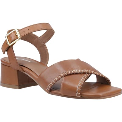 Hush Puppies Lyla Hielled Leren Dames Tan Sandalen
