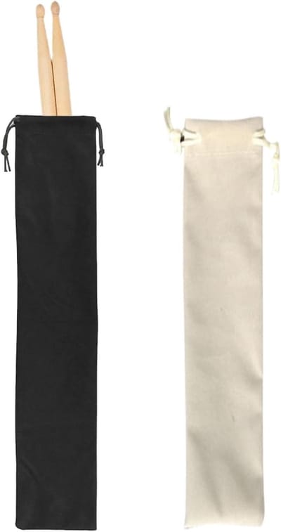 Drumsticks Tas met Houder, Waterdichte Drumstick Tas, 2 Stuks, Zwart en Wit (45 x 10 cm) voor Drummers en Muzikanten