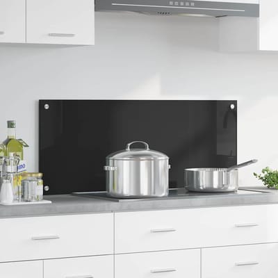 vidaXL - Keukenachterwand - Zwart - 100 - x - 40 - cm - gehard - glas