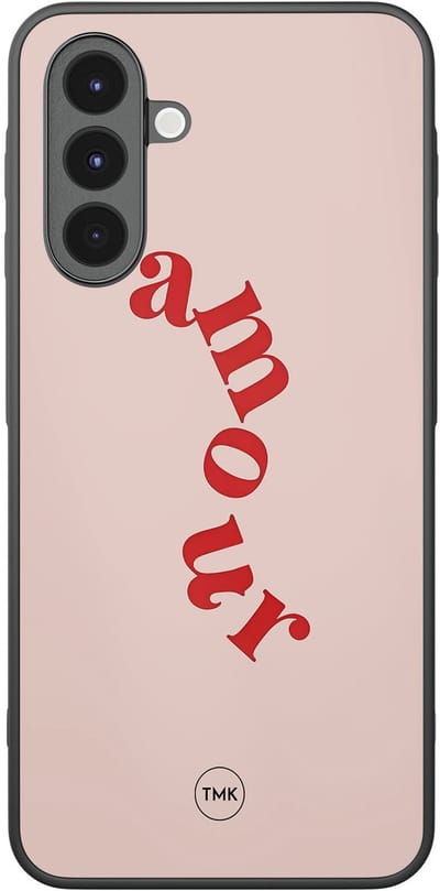 Hoesje geschikt voor Samsung Galaxy A17 - Amour - Roze - TPU case - Tekst - Hardcase zwart telefoonhoesje