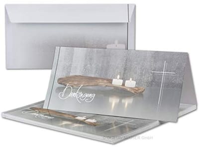 Condoleancekaarten Set - Dubbele Kaart met Envelop DIN Lang - 50 Stuks